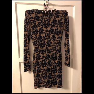 Navy & Nude Sheer Dress